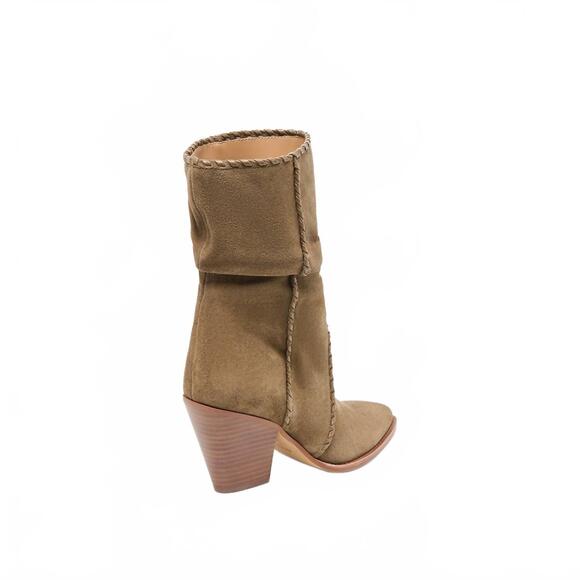 NEW DOLCE VITA women's julith block heel boots in olive suede - Picture 4 of 7